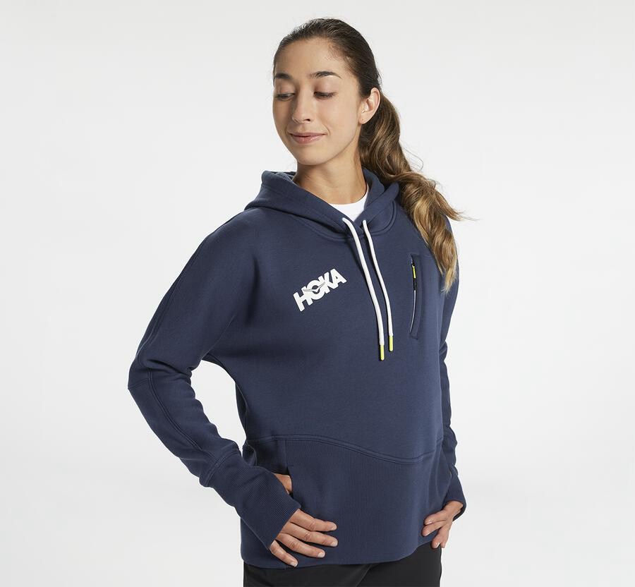 Hoka Womens Hoodie NZ - Hoka One One Performance Navy (XBQ421583)